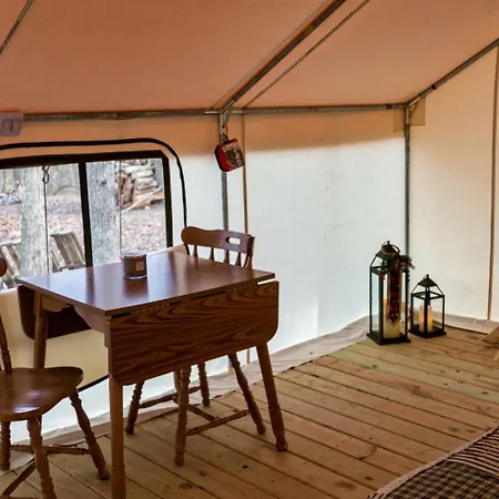 Secluded Luxury Camping Tent On Otter Lake Near Girard, Illinois-3